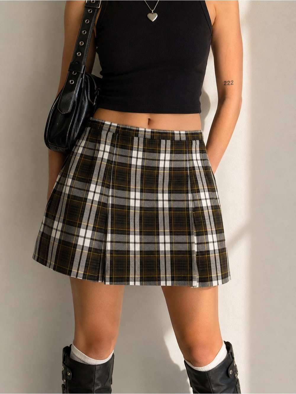 Plaid Pleated Skirt 14X Preppy Y2K